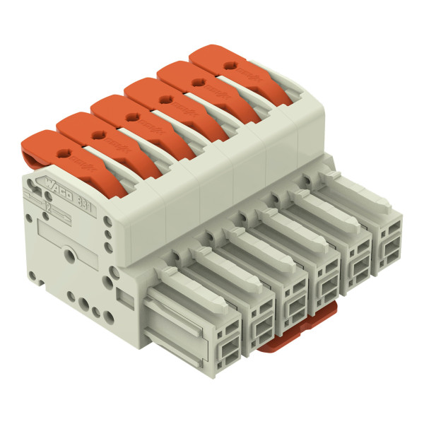 Connecteur femelle pour 1 conducteur levier push-in cage clamp', gris clair - Wago - 8311106/322000