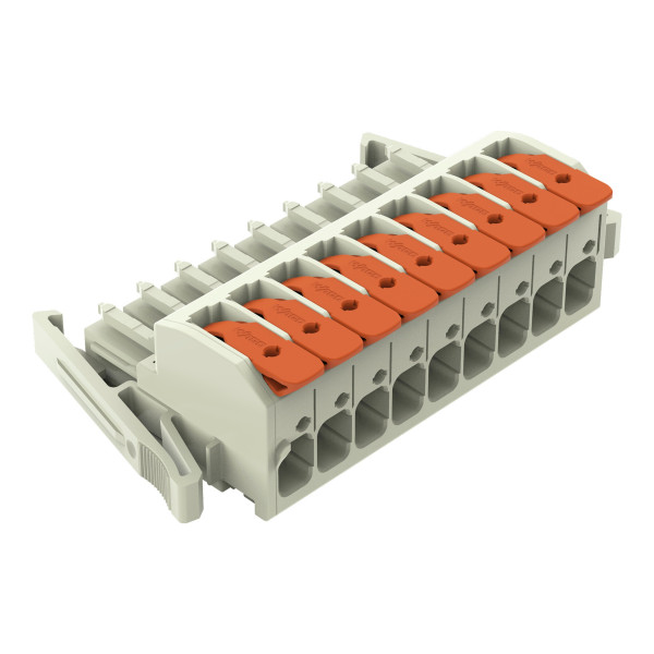 Connecteur femelle pour 1 conducteur 100% protégé contre l'inversion, gris clair