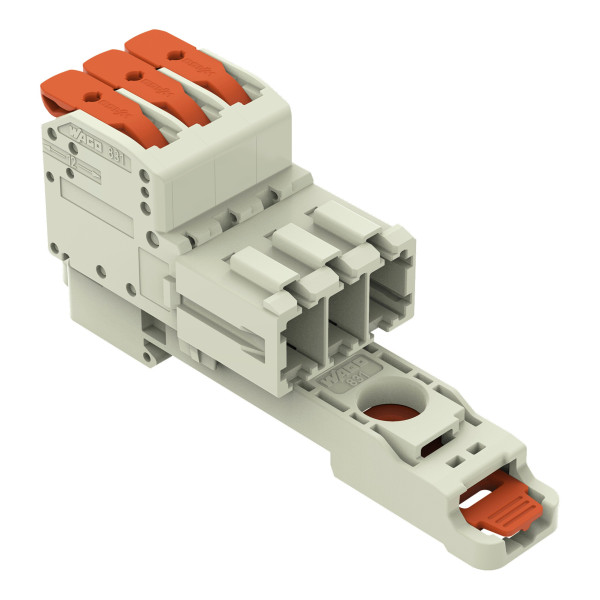 Connecteur mâle pour 1 conducteur levier push-in cage clamp', gris clair