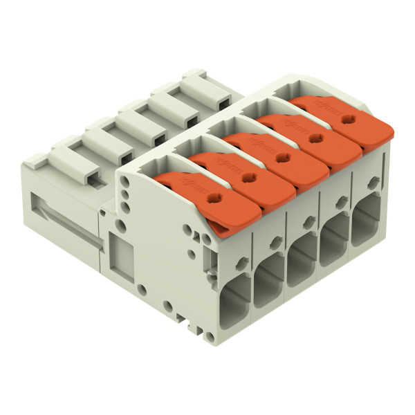 Connecteur mâle pour 1 conducteur levier push-in cage clamp', gris clair