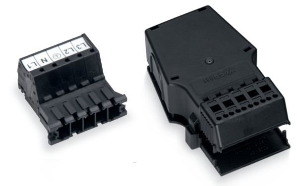 Connecteur avec boîtier de décharge de traction 5 pôles, noir - Wago - 8313205/1020004