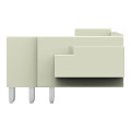 Connecteur mâle tht broche à souder 1,0 x 1,2 mm coudé, gris clair