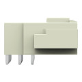 Connecteur mâle tht broche à souder 1,0 x 1,2 mm coudé, gris clair