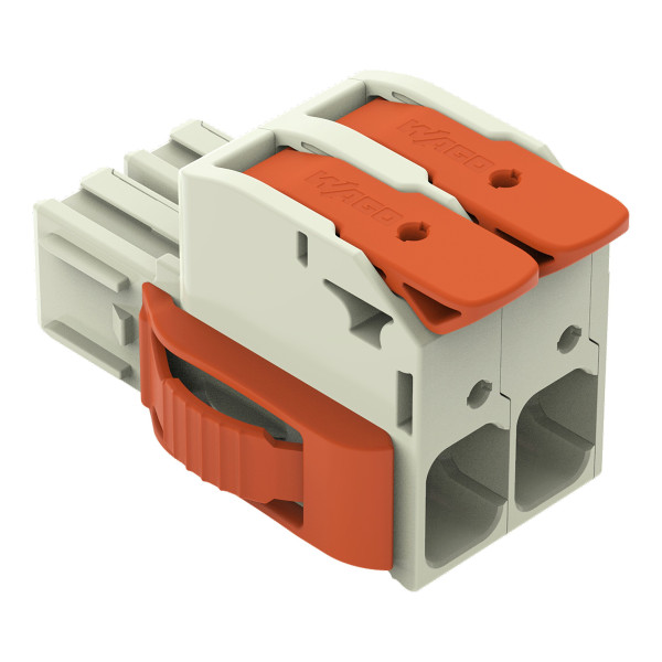 Connecteur femelle pour 1 conducteur 100% protégé contre l'inversion, gris clair