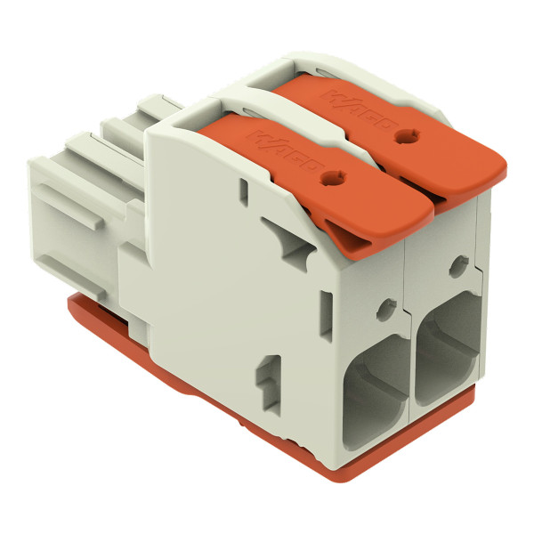 Connecteur femelle pour 1 conducteur 100% protégé contre l'inversion, gris clair