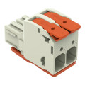 Connecteur femelle pour 1 conducteur 100% protégé contre l'inversion, gris clair