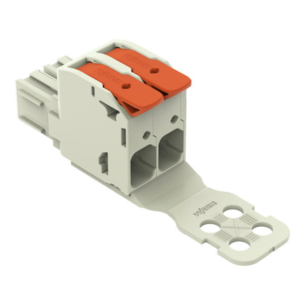 Connecteur femelle pour 1 conducteur 100% protégé contre l'inversion, gris clair