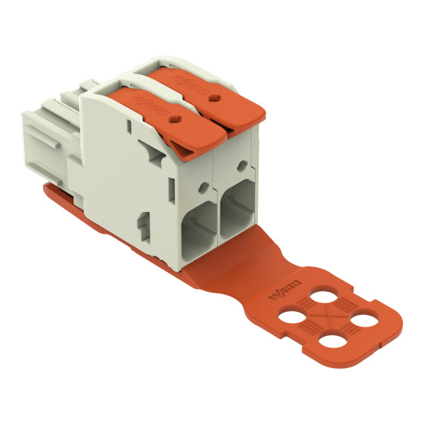 Connecteur femelle pour 1 conducteur 100% protégé contre l'inversion, gris clair