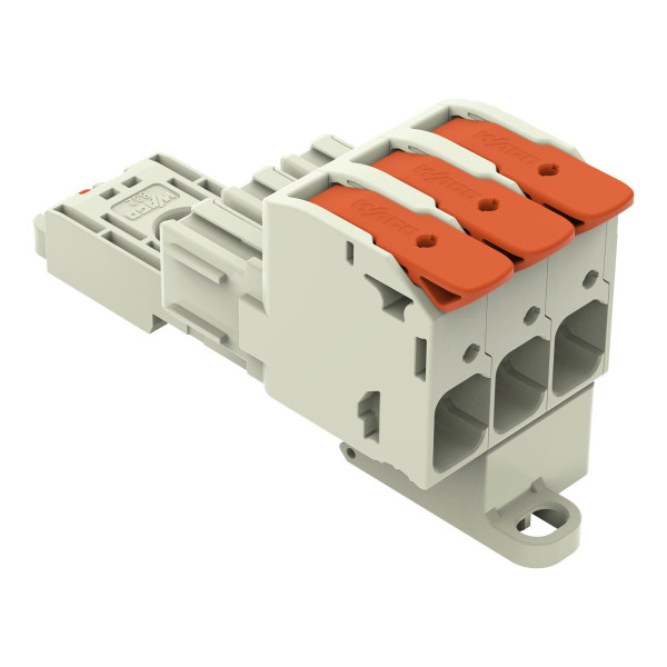 Connecteur femelle pour 1 conducteur levier push-in cage clamp', gris clair