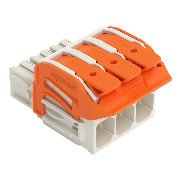 Connecteur femelle pour 1 conducteur levier push-in cage clamp', gris clair