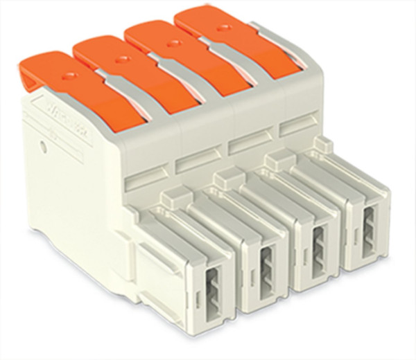 Connecteur femelle pour 1 conducteur levier push-in cage clamp', gris clair