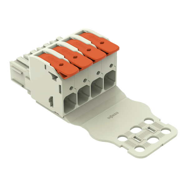 Connecteur femelle pour 1 conducteur 100% protégé contre l'inversion, gris clair