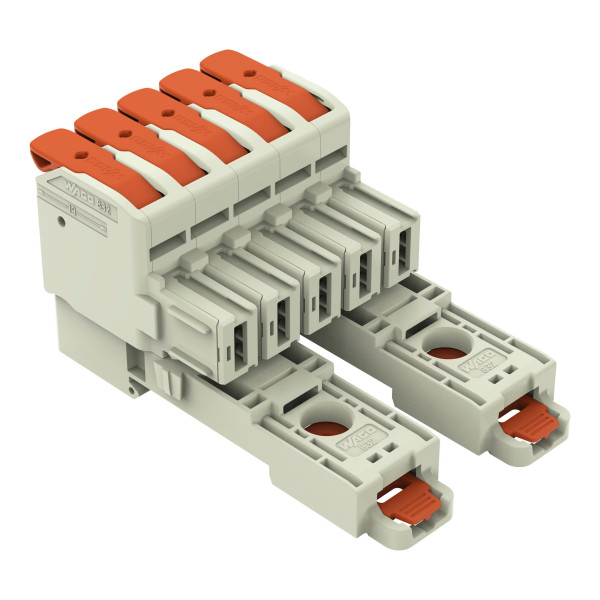 Connecteur femelle pour 1 conducteur levier push-in cage clamp', gris clair - Wago - 8321105/306000