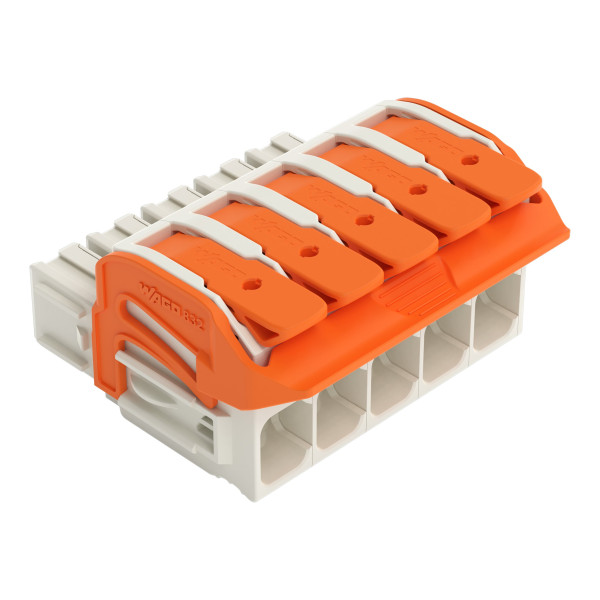 Connecteur femelle pour 1 conducteur levier push-in cage clamp', gris clair