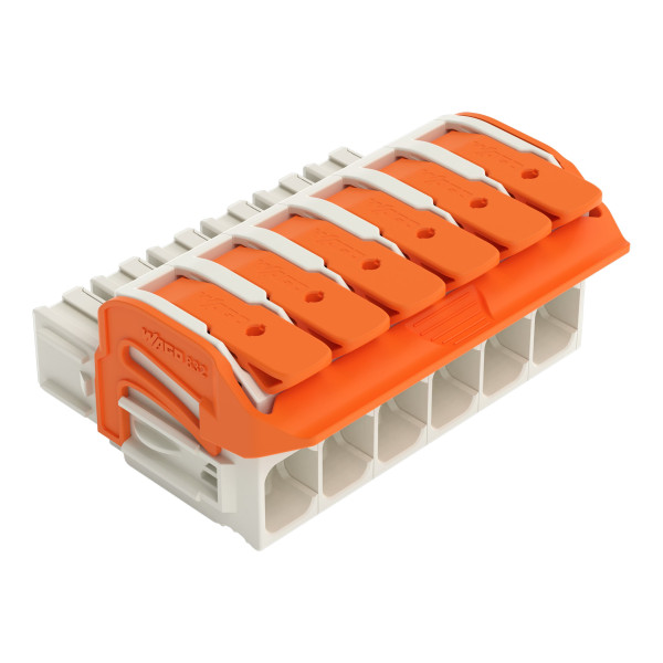 Connecteur femelle pour 1 conducteur levier push-in cage clamp', gris clair