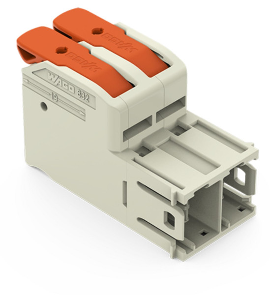 Connecteur mâle pour 1 conducteur levier push-in cage clamp', gris clair