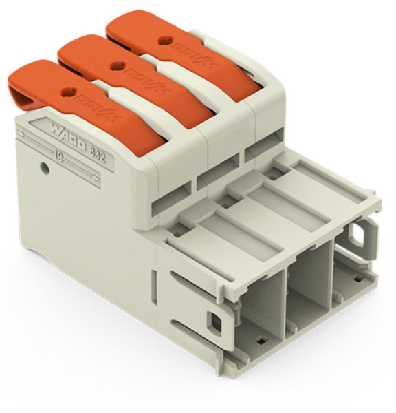 Connecteur mâle pour 1 conducteur levier push-in cage clamp', gris clair