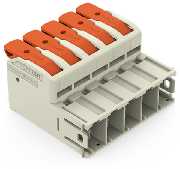 Connecteur mâle pour 1 conducteur levier push-in cage clamp', gris clair