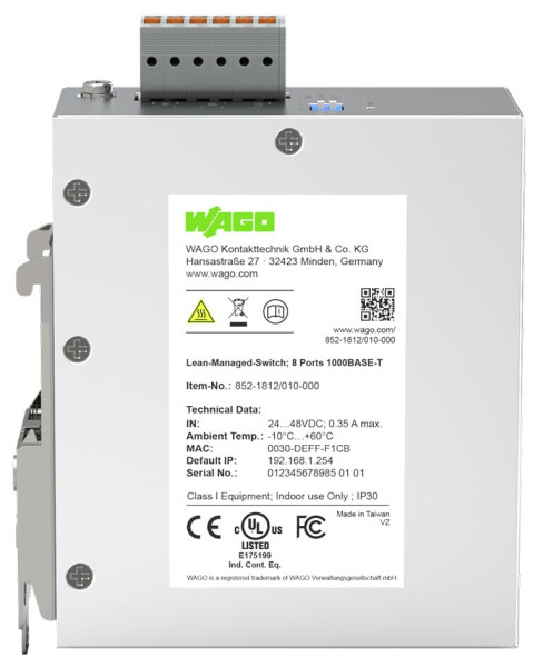Switch ethernet administrable lean 8 ports 1000base-tx