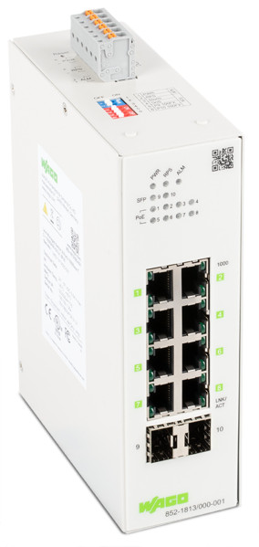 Switch ethernet administrable lean 8 ports poe+ 1000base-tx - 2 slots sfp 1000