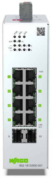 Switch ethernet administrable lean 8 ports poe+ 1000base-tx - 2 slots sfp 1000