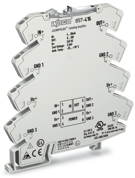 Amplificateur isolateur à réglage fixe 4-20 ma / 0-10 v