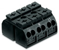 Borne de racc. 3 pôles noir (pe-n-l1, fixation par vis dessus)