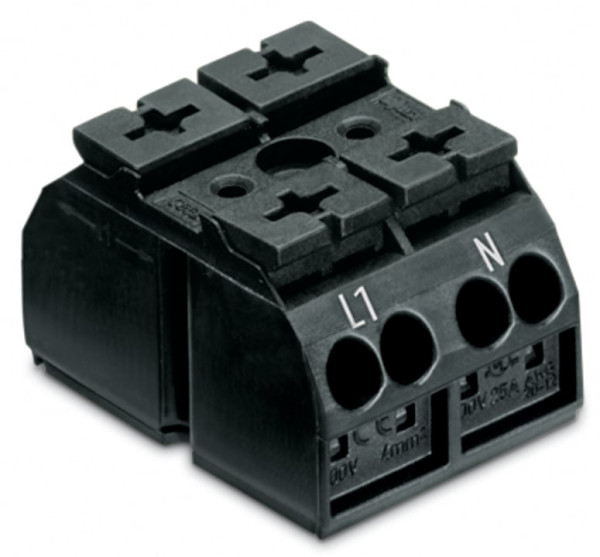 Verb.kl.2-p. 2-pin schwarz aufdr.