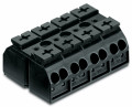 Borne de raccordement 4 pôles noir (sans marquage, fixation par vis dessus)