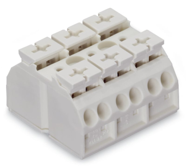 Borne de raccordement 3 pôles blanc (sans marquage, 3 pieds de fixation)