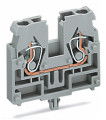 Borne centrale avec pied de fixation à encliqueter, 2c/ gris clair cage clamp co