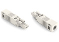 Connecteur femelle 2 pôles avec décharge de traction / blanc