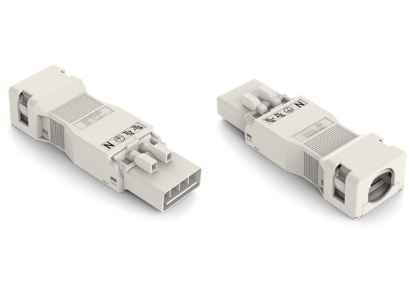 Connect male a/boit/dech/4pol/blanc