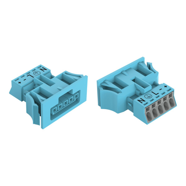 Connecteurs femelles encastrables sans cliquet de verrouillage, bleu