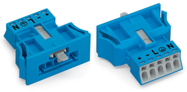 Connect mâle 5 pol/bleu/vers.snap-in