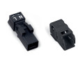 Connecteur avec boîtier de décharge de traction 2 pôles, noir