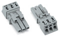 Connecteur femelle 3 pôles sans décharge de traction / gris - Wago - 890243
