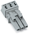 Connecteur femelle 3 pôles sans décharge de traction / gris - Wago - 890243