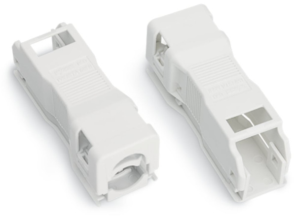 Boîtier de décharge de traction pour connecteurs 2 pôles / blanc