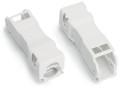 Boîtier de décharge de traction pour connecteurs 2 pôles / blanc