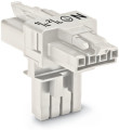 Distributeur en t 4 pôles cod. a, blanc