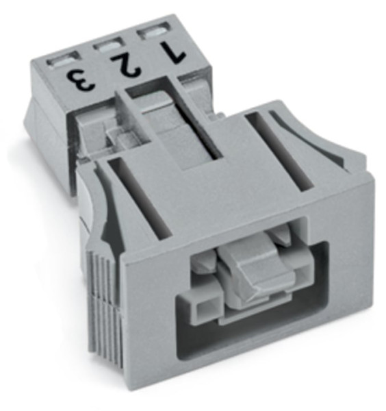 Connecteur femelle 3 pôles encastrable / gris - Wago - 890743