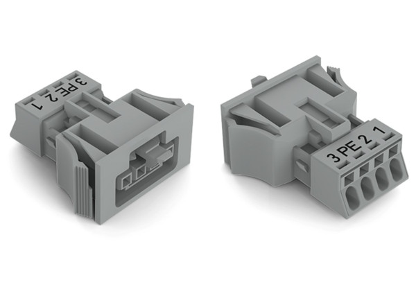 Connecteurs femelles encastrables gris