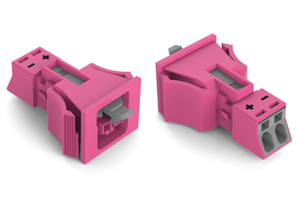 Connecteurs femelles encastrables rose