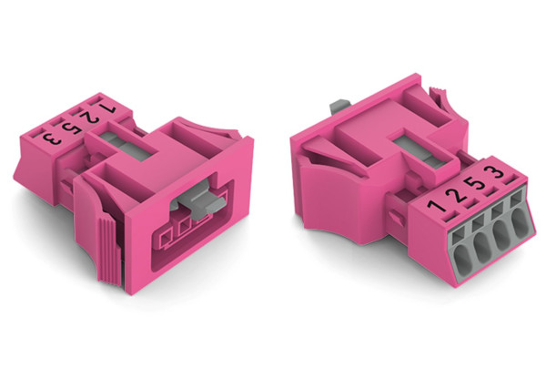 Connecteurs femelles encastrables rose