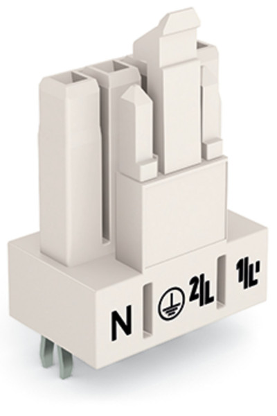 Connecteur femelle pour circuits imprimés droit 4 pôles, blanc