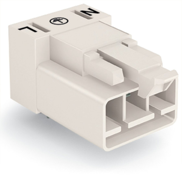 Connecteur pour circuits imprimés coudé 3 pôles, blanc