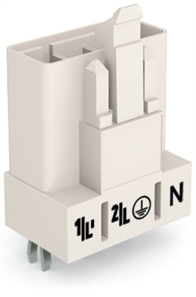 Connecteur pour circuits imprimés droit 4 pôles, blanc