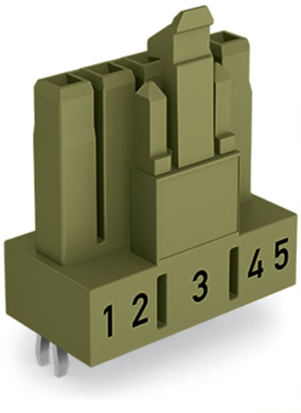 Connecteur femelle pour circuits imprimés droit 5 pôles, vert clair - Wago - 890865