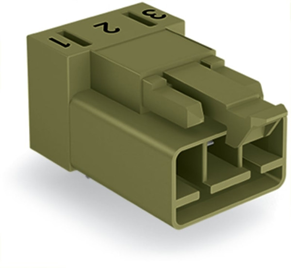 Connecteur pour circuits imprimés coudé 3 pôles, vert clair